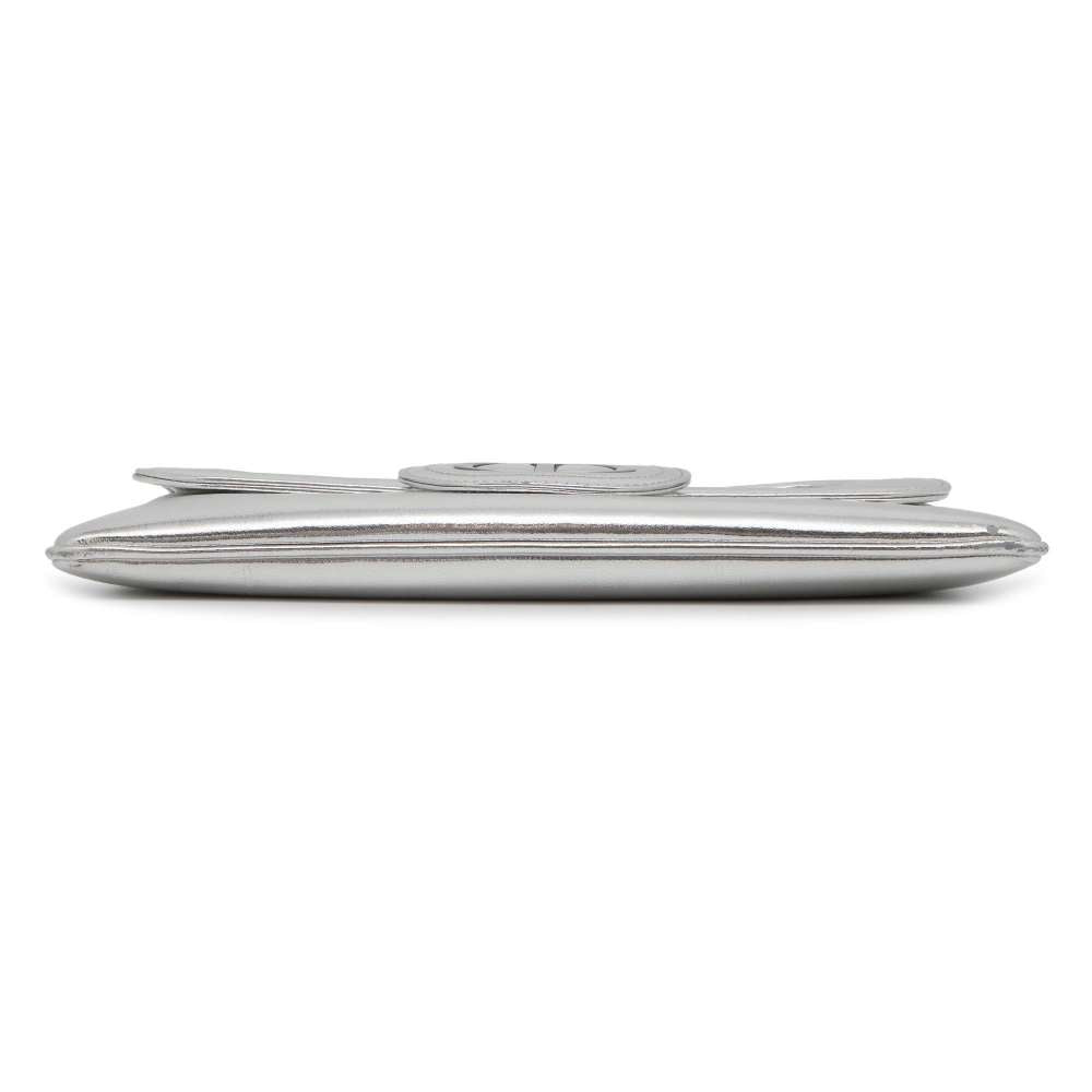 Dior Logo ChainClutch Silver Leather