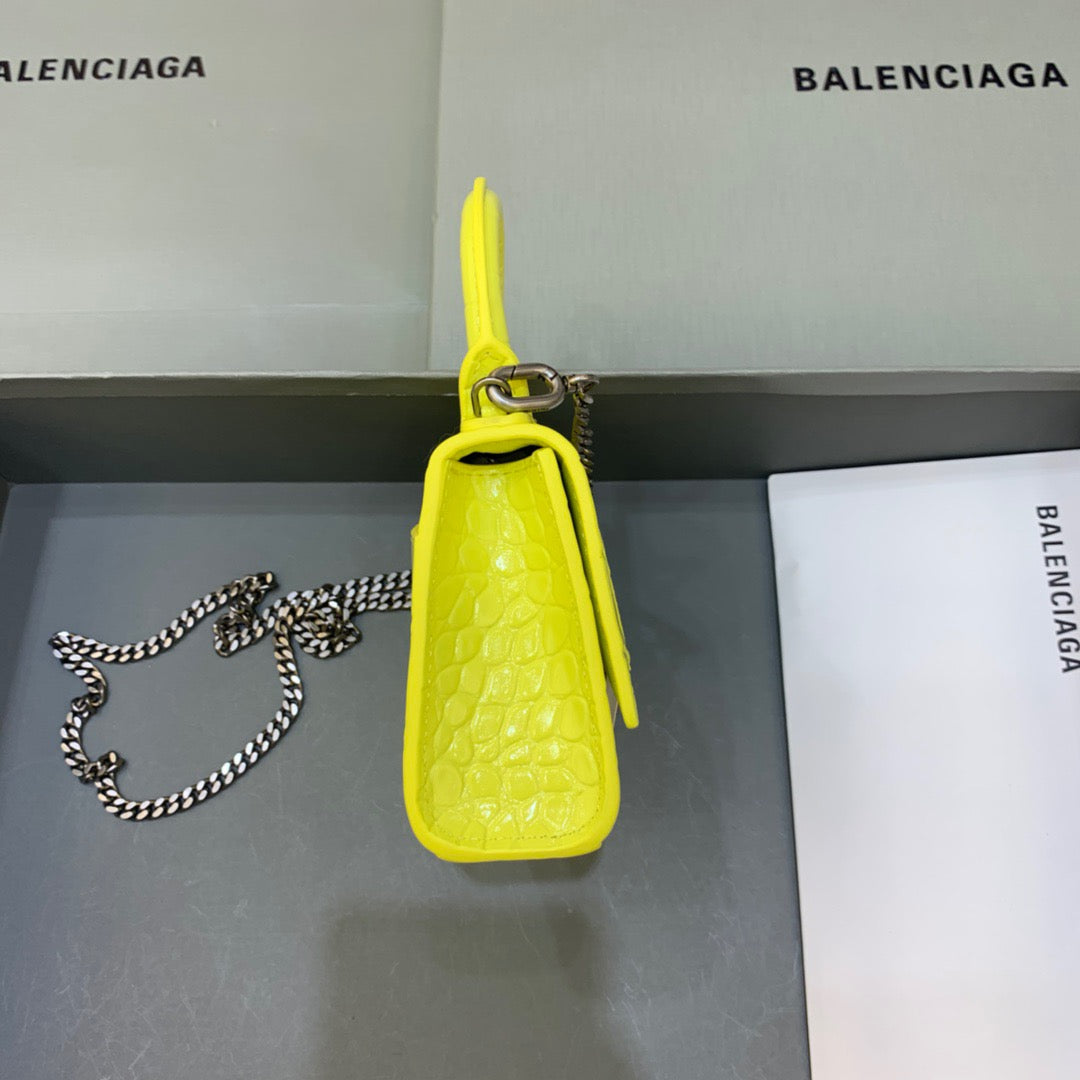 Top Quality Hourglass Mini Handbag With Chain In Yellow, For Women,  Bags 4.7in/12cm