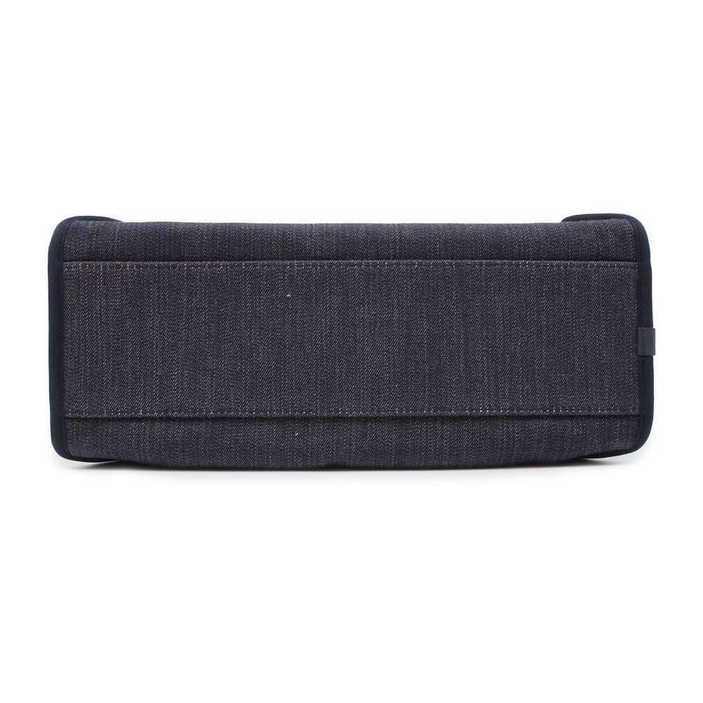 CHANEL Deauville Bowling Bag Navy A92750 Canvas Leather
