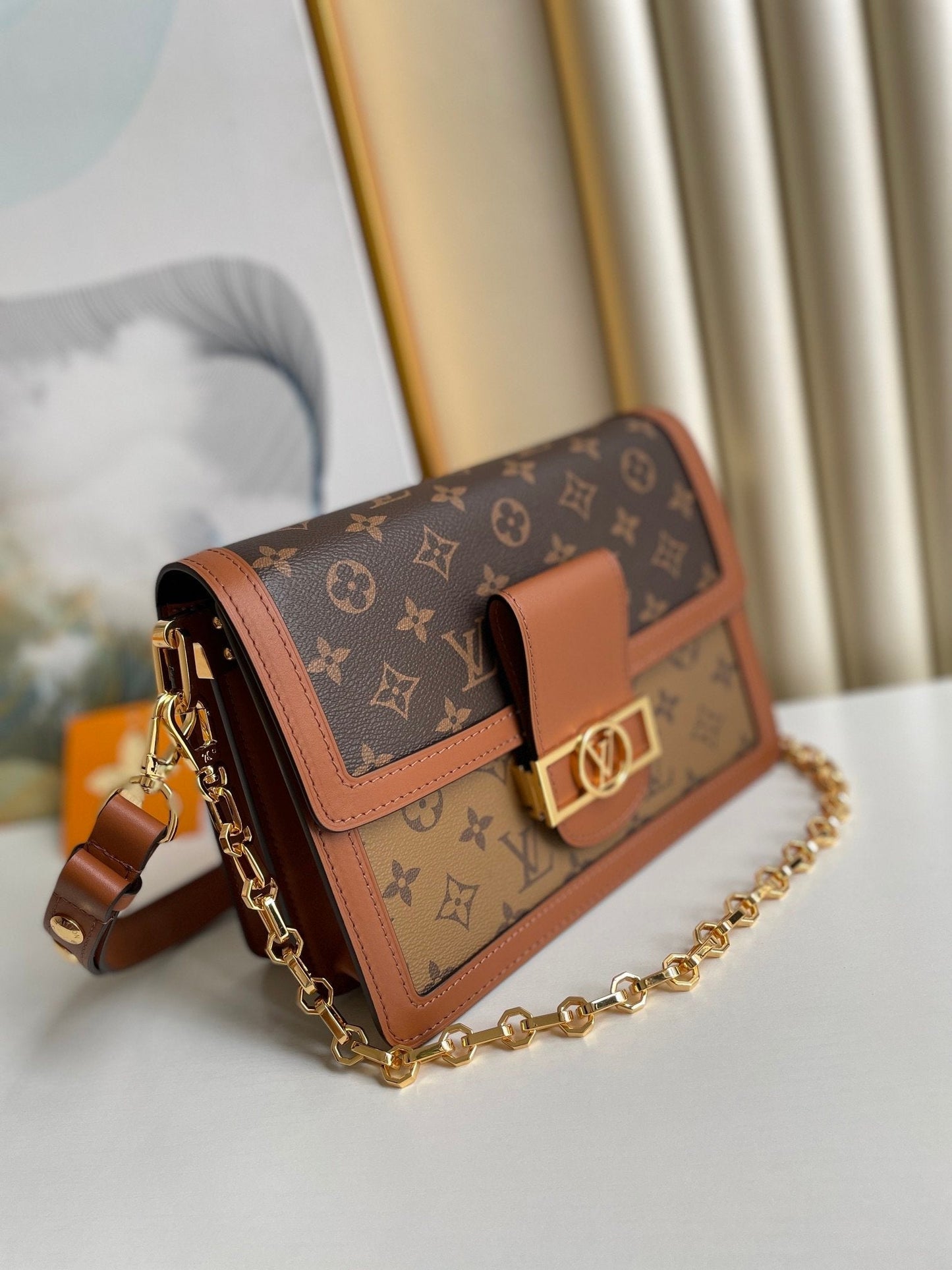 Top Quality Dauphine MM Monogram And Monogram Reverse Canvas By Nicolas Ghesquière For The Cruise Collection,  Shoulder Bags 25cm Top Quality M45958