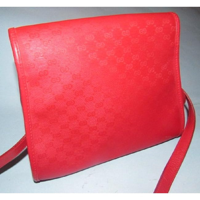 Gucci   Red Small G Logo Print Coated Canvas And Leather