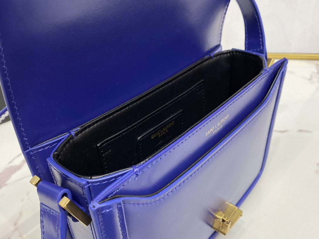 YSSL Solferino Small Satchel In Box Navy Blue For Women  7in/19cm YSL 