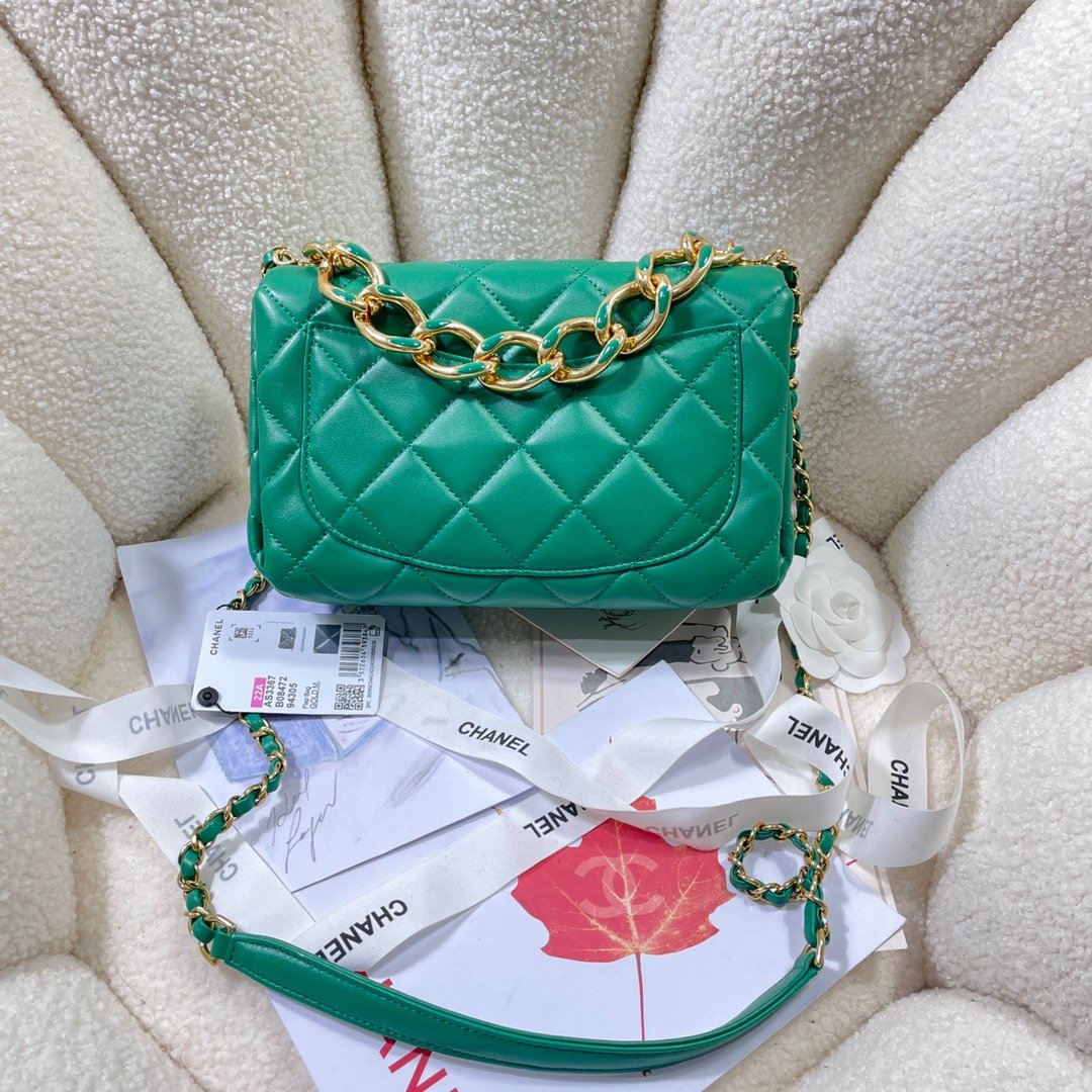 CHLLarge Top Qualityap Bag Gold Hardware Green For Women Handbags, Shoulder Bags 9.1in/23cm AS3367
