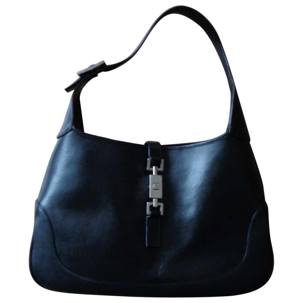 Gucci jackie    black leather handbag