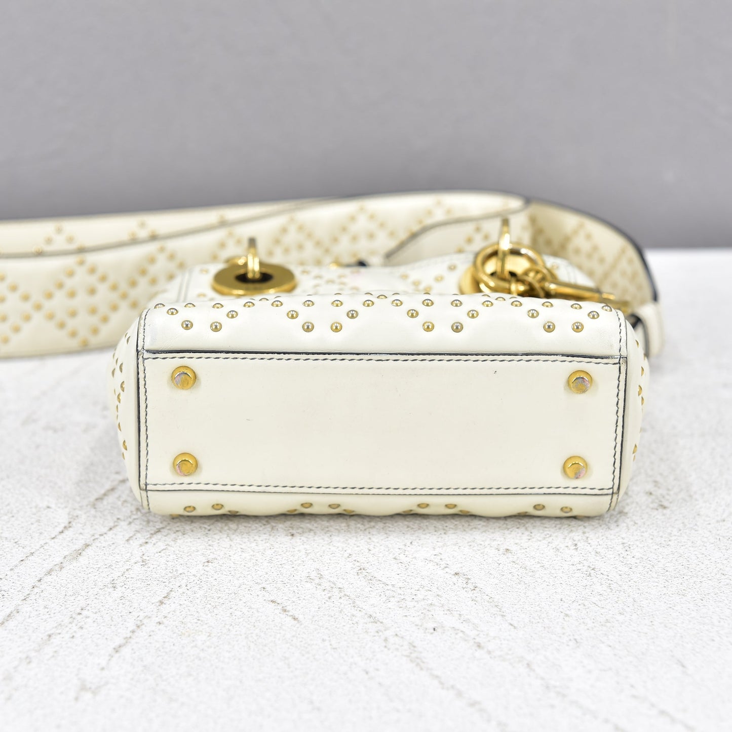 Mini Cannage Leather Studded Lady Dior