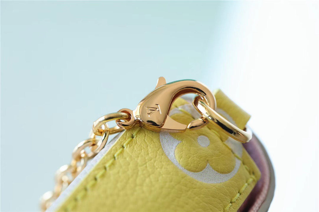 Top Quality Pochette Felicie Monogram Empreinte Pink/ Beige/ Yellow For Women,  Shoulder And Crossbody Bags 21cm/8.3in Top Quality M81359
