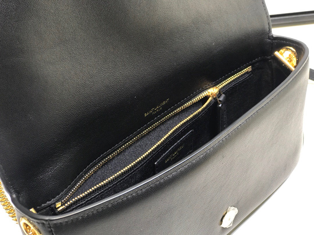 YSSL Kate Tassel Small Shoulder Bag Black For Women 10in/26cm YSL P00483545