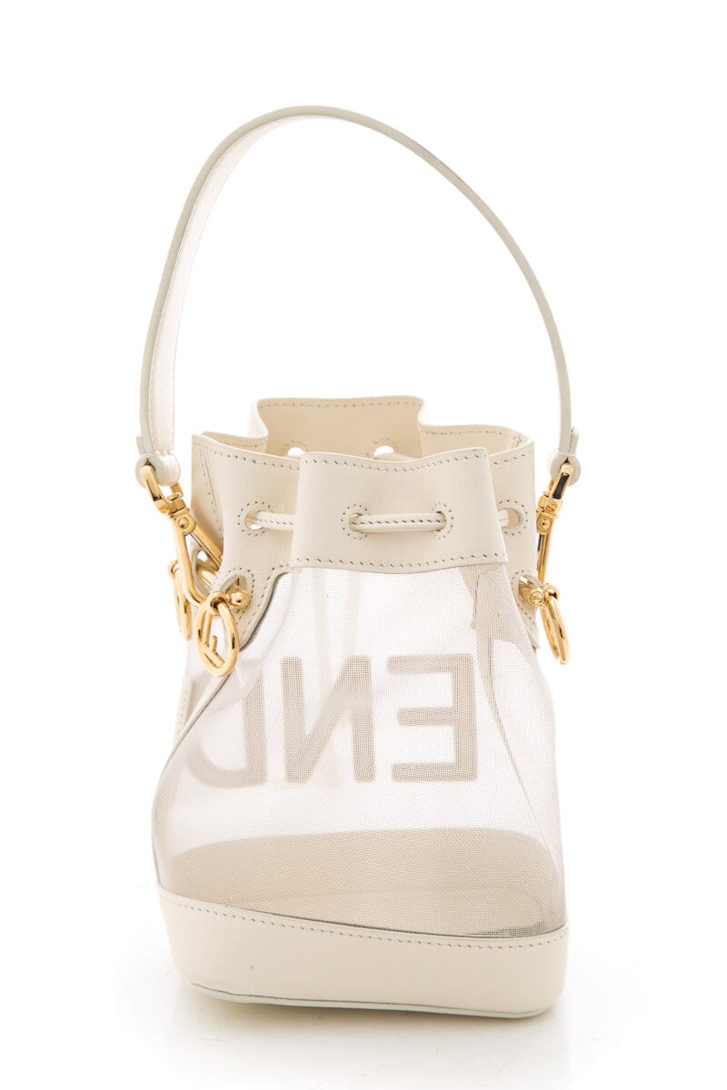 Fendi Mon Tresor White Mesh Bucket Bag