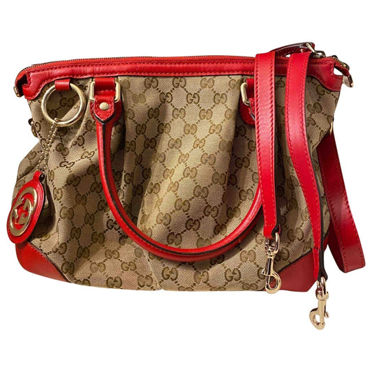 Gucci beige cloth handbag