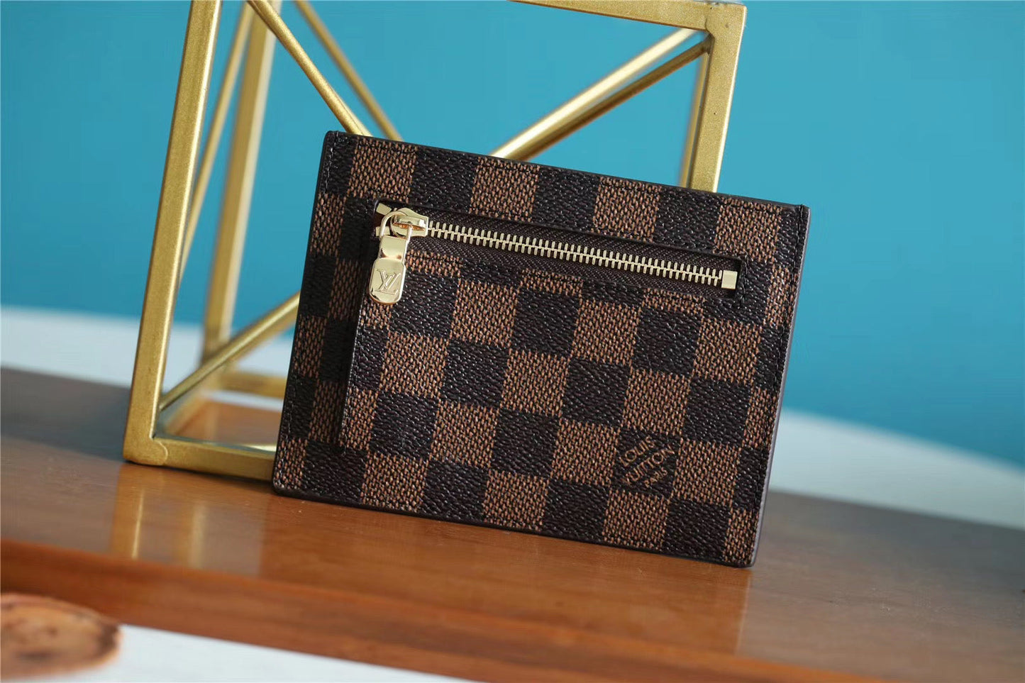 Top Quality ID Card Holder Damier Graphite Canvas Brown For Men, Wallet 13cm Top Quality N60378