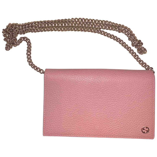 Gucci betty pink leather clutch bag