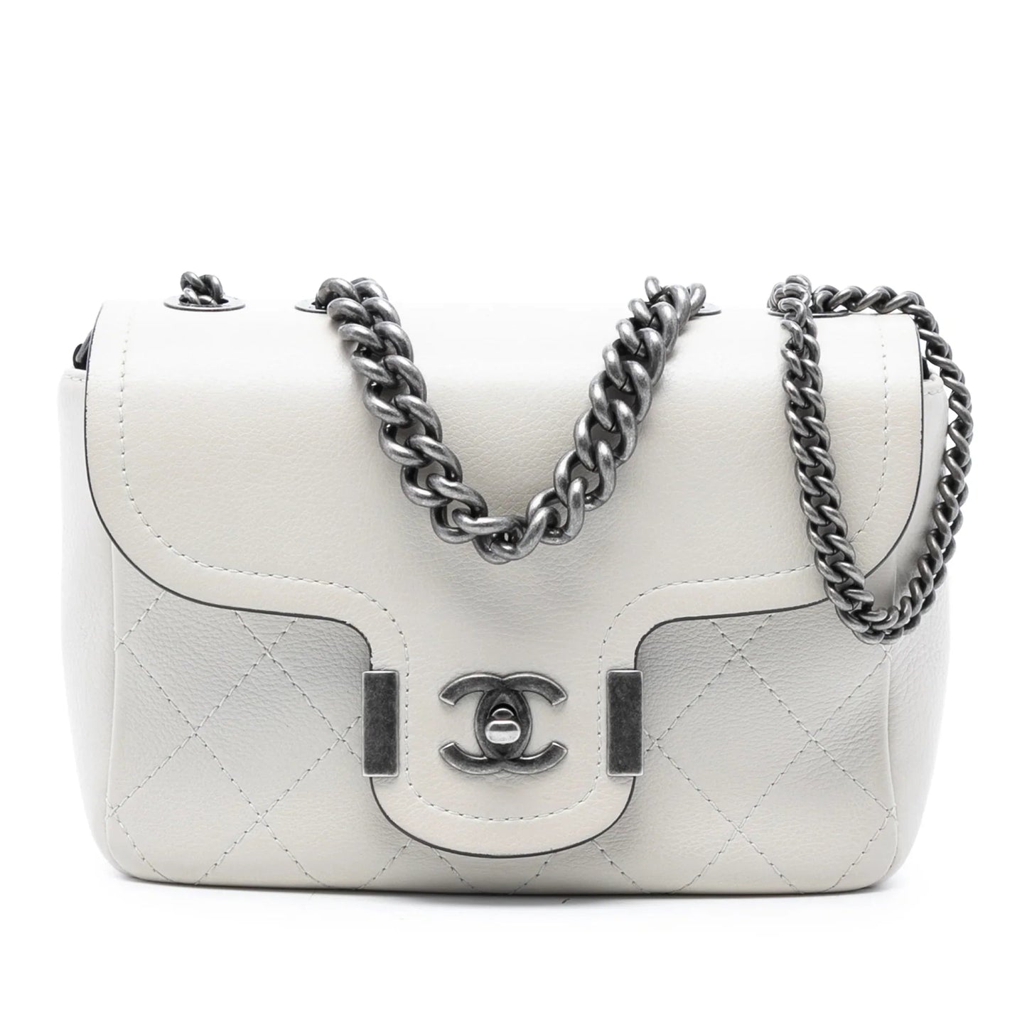 White Chanel Paris-Greece Calfskin Archi Chic Flap Satchel