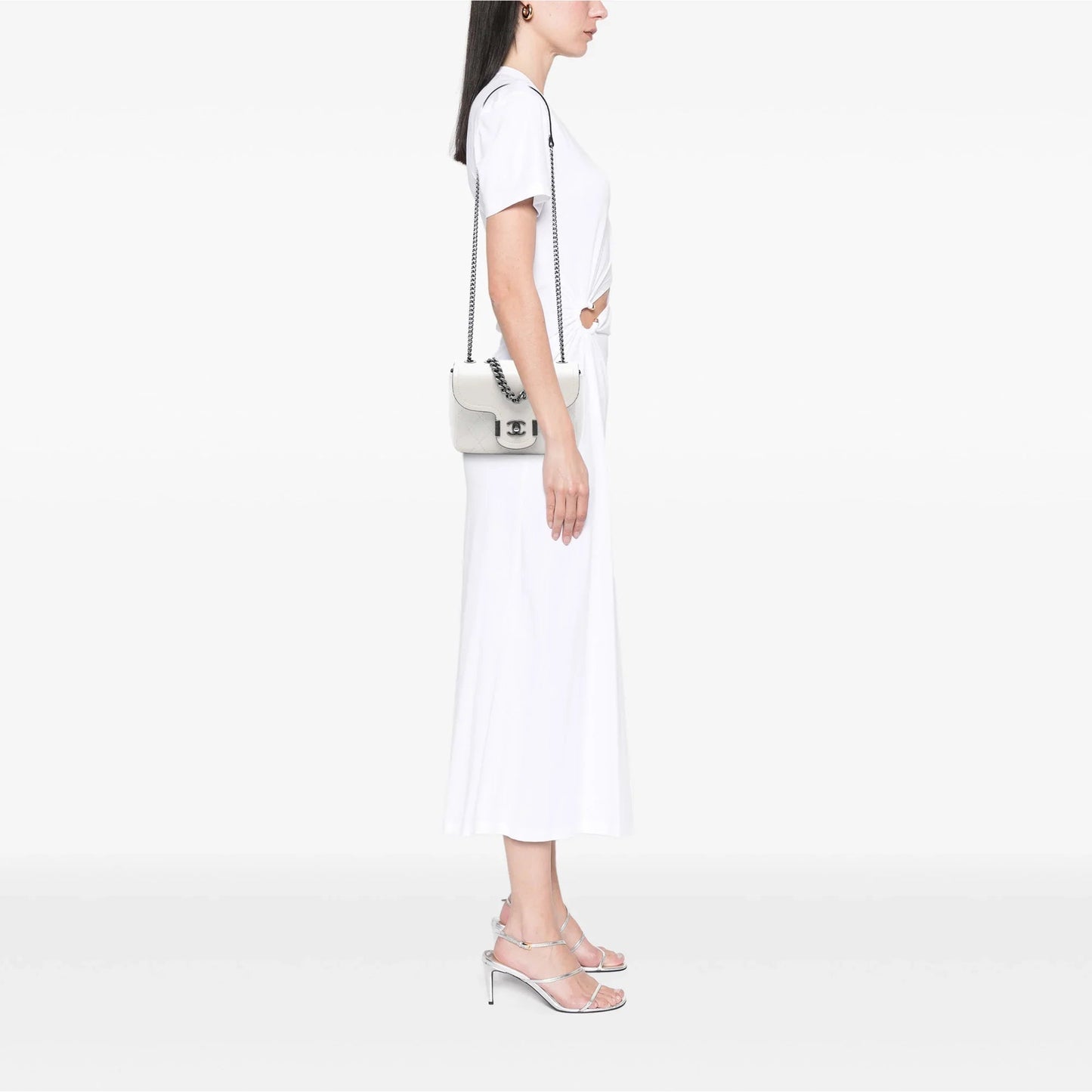 White Chanel Paris-Greece Calfskin Archi Chic Flap Satchel