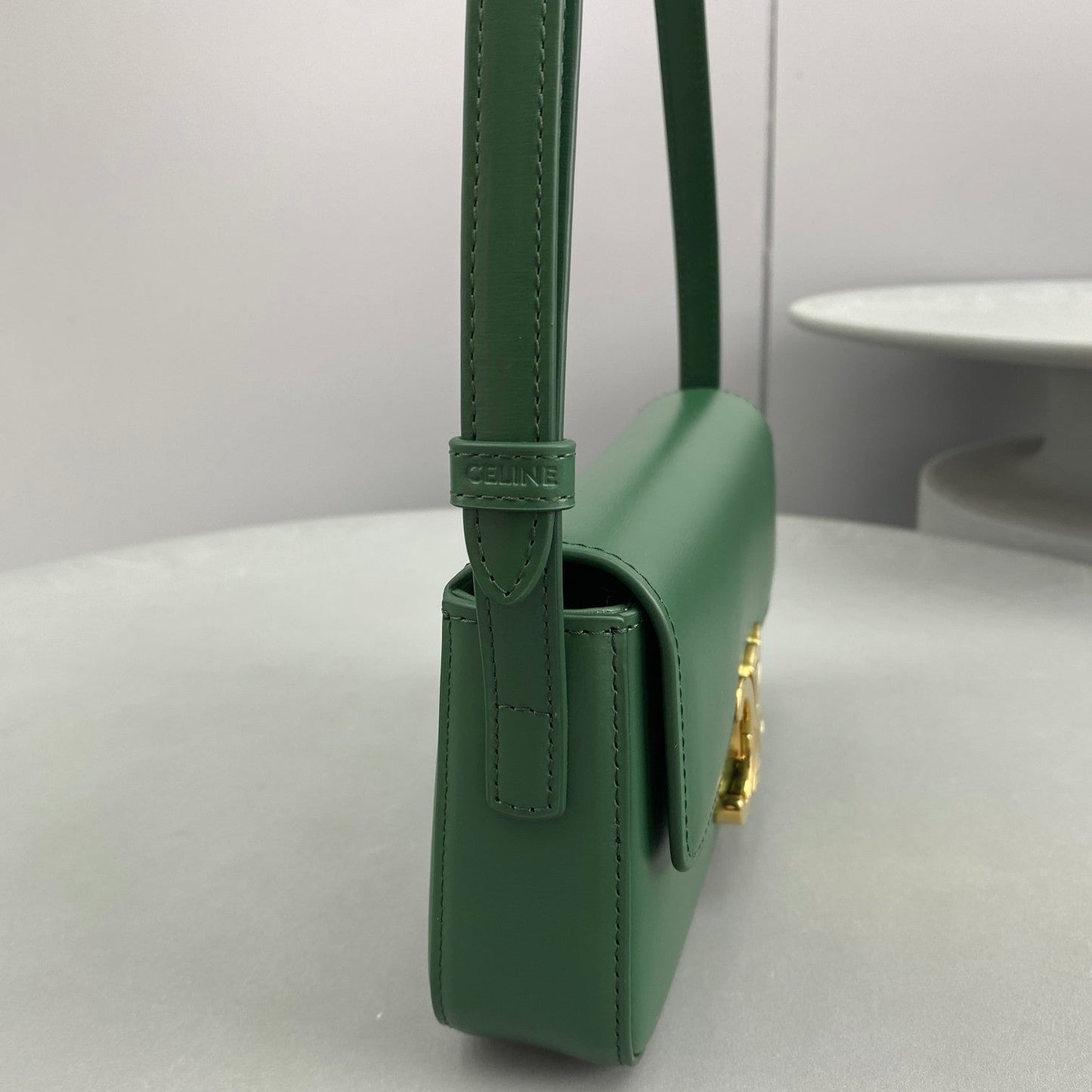 Top Quality Triomphe Shoulder Bag Green For Women 8in/20cm 