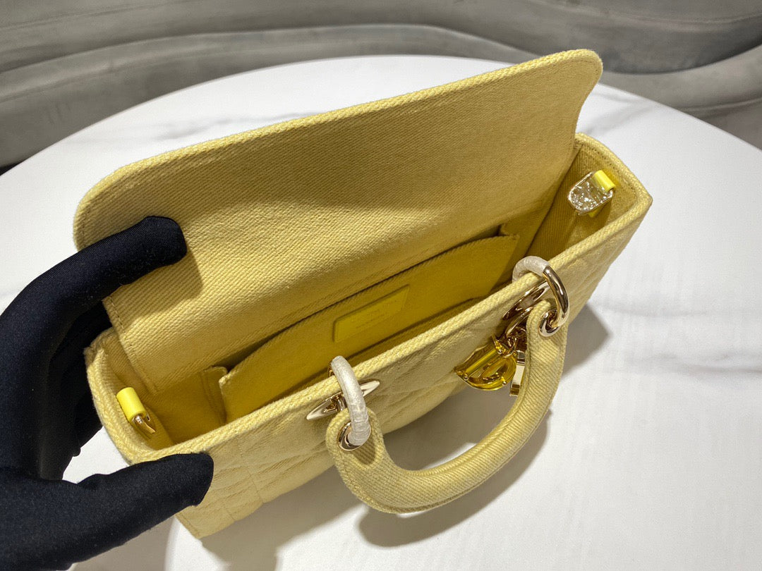 Top Quality Lady D-Joy Bag Yellow For Women, Womens Handbags 26cm/10in CD