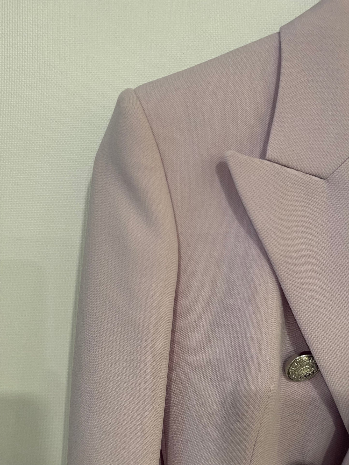 Balmain Lilac Wool Blazer Jacket with Silver Buttons Size FR 34 (UK 6)