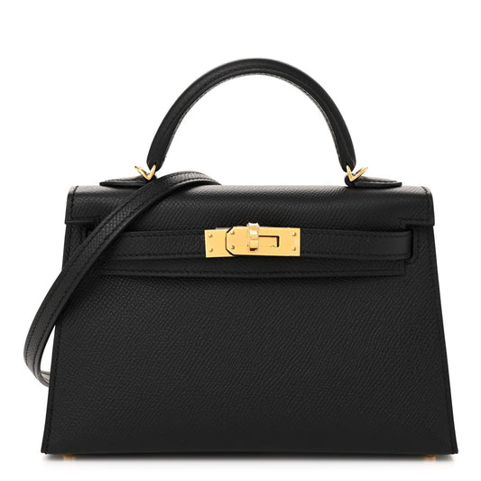 Hermes Epsom Mini Kelly Sellier 20 Black