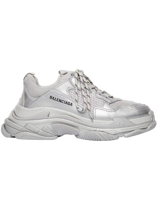 Luxury Balenciaga Trending 2025 Triple S Low Top Sneakers Silver Metallic