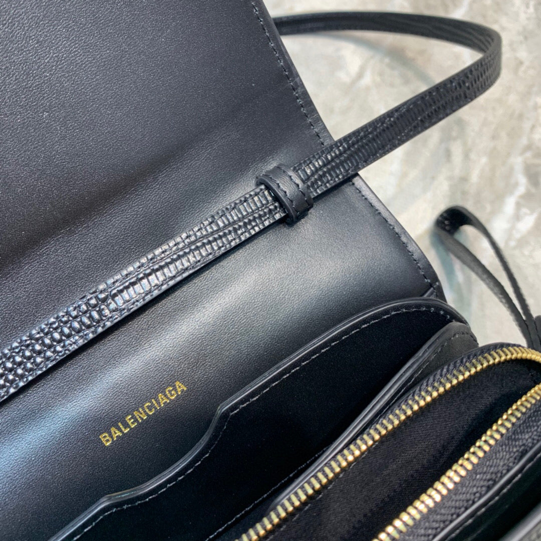 Top Quality B Small Lizard Effect Cross-body Bag In Black, For Women,  Bags 7in/18cm
