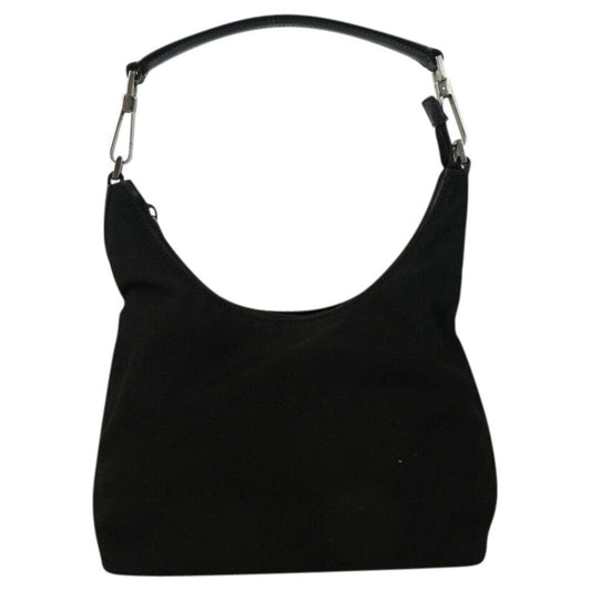Gucci bamboo black cloth handbag