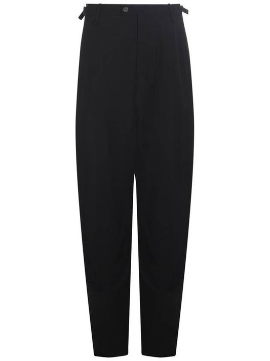Luxury Balenciaga Trending 2025 Wool Viscose Blend Straight Pants Black