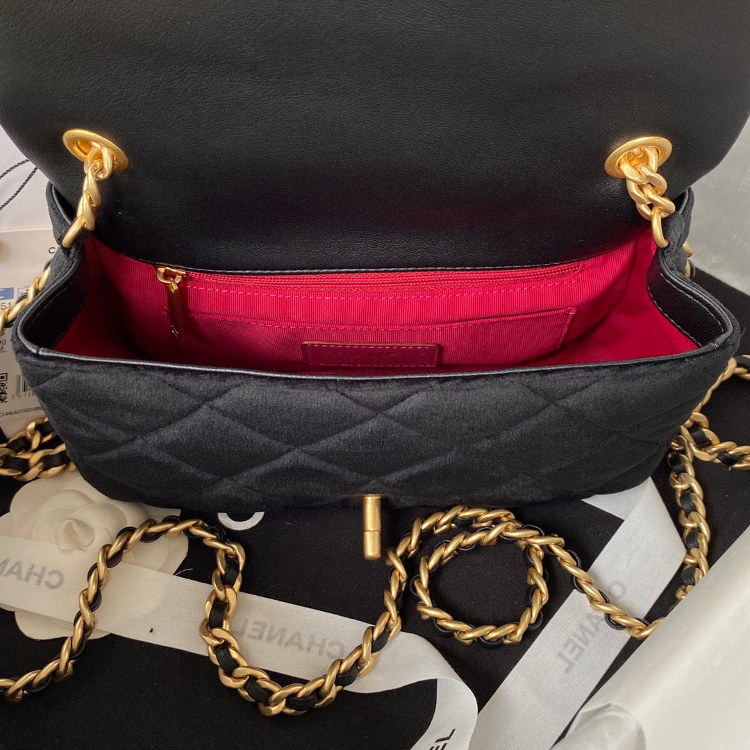 CHL Flap Bag Gold Hardware Black For Women, Women’s Handbags, Shoulder Bags 9in/24cm AS3451