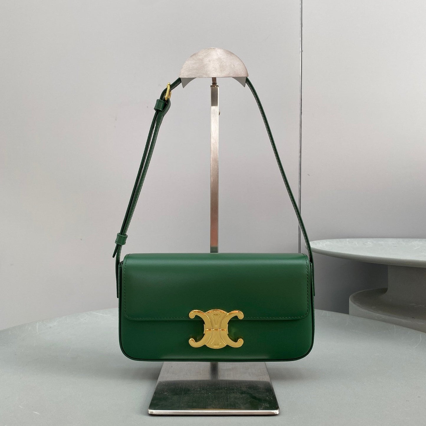 Top Quality Triomphe Shoulder Bag Green For Women 8in/20cmÂ 