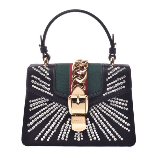 Gucci sylvie black cloth handbag