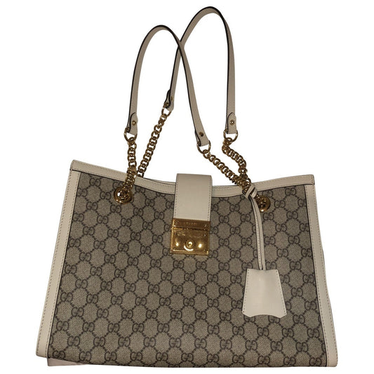Gucci padlock beige leather handbag