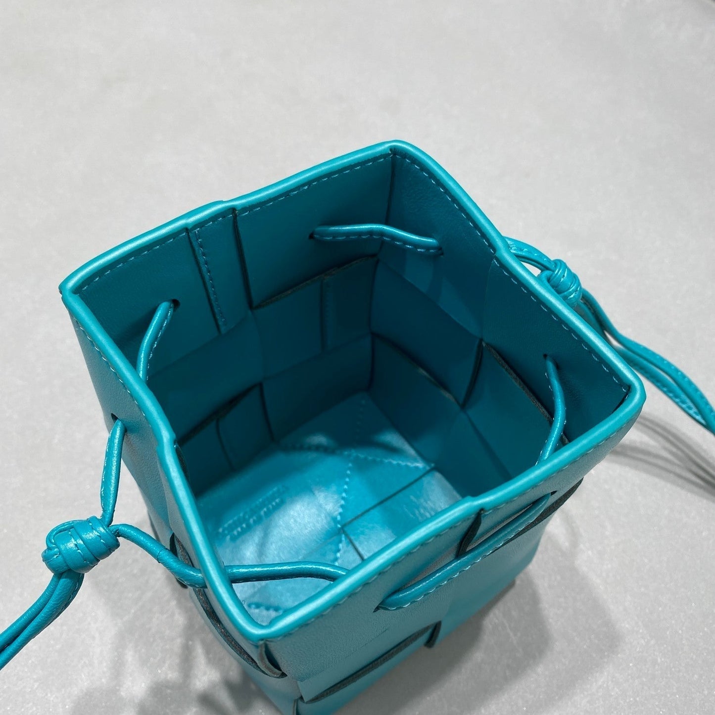 Top Quality Mini Cassette Bucket Bag Blue, For Women, Bags 5.5in/14cm