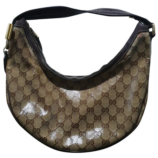 Gucci brown cloth handbag