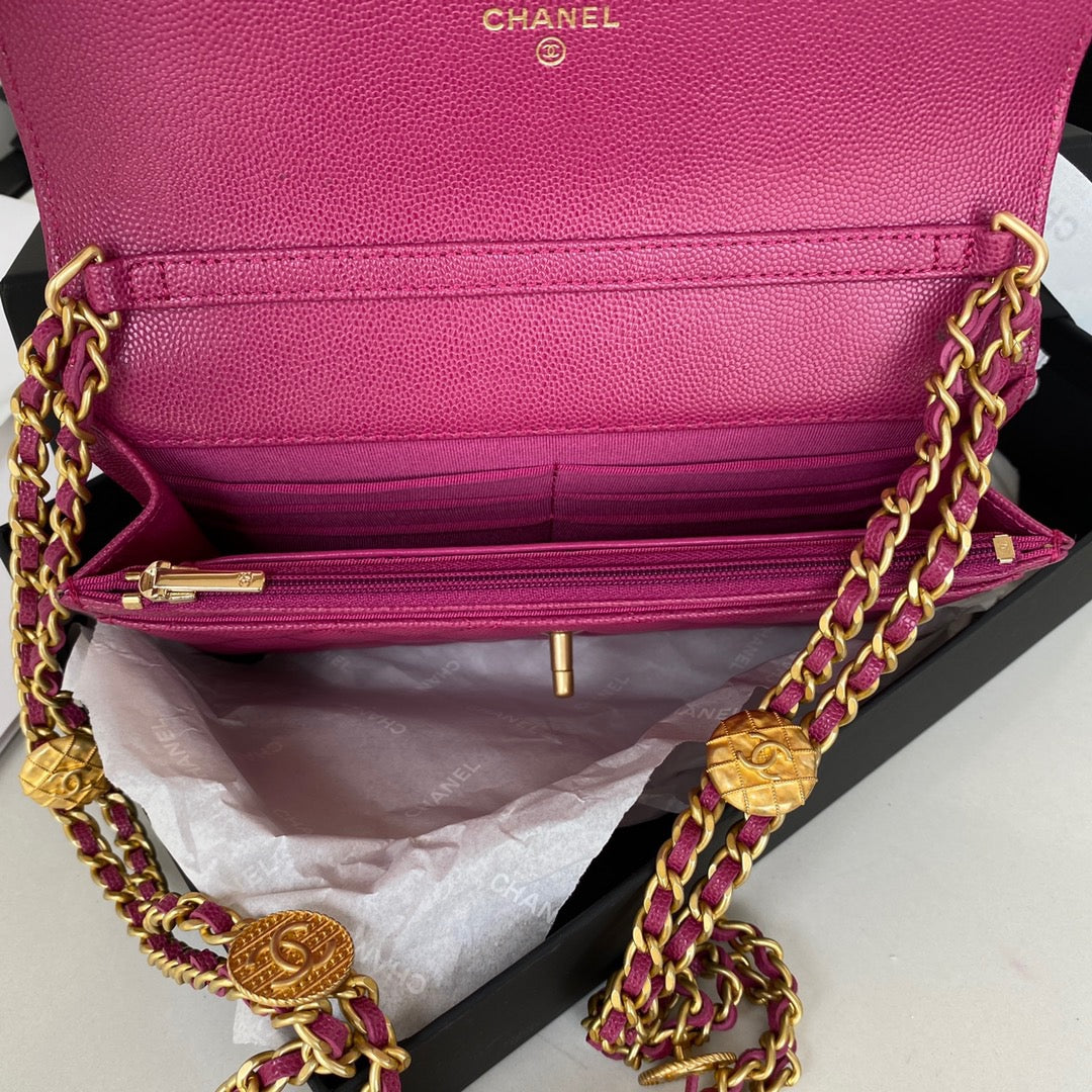 CHLSmall Top Qualityap Bag Gold Hardware Plum For Women Handbags, Shoulder Bags 7.5in/19cm AP2840
