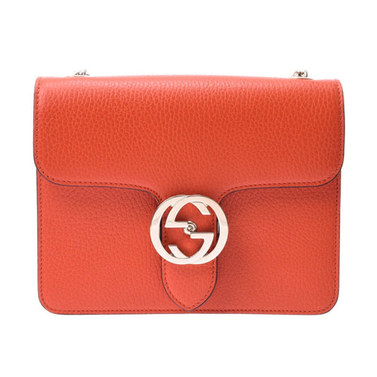 Gucci interlocking orange leather handbag