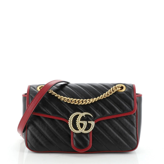 Gucci marmont black leather handbag