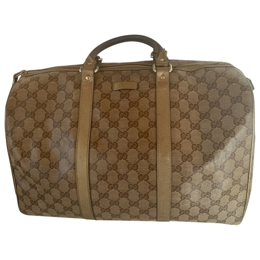 Gucci boston beige cloth handbag
