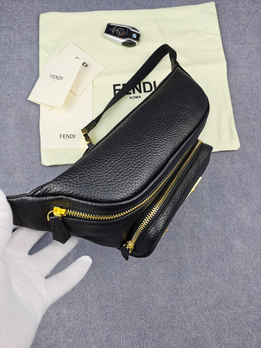 Top QualityTop Quality Little Monster Belt Bag Black For Men, Men’s Bag 7.9in/20cm FF