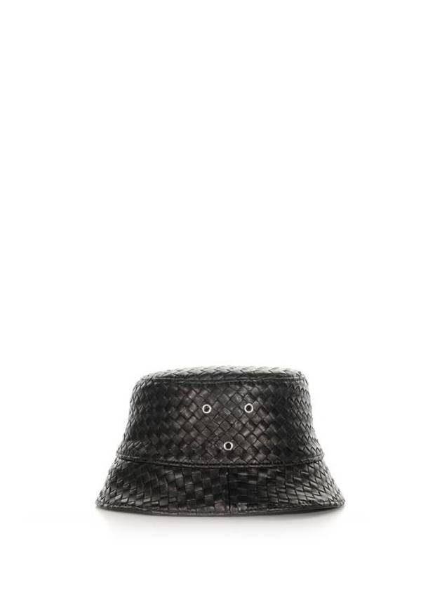 Luxury Bottega Veneta Intrecciato Leather Bucket Hat Black