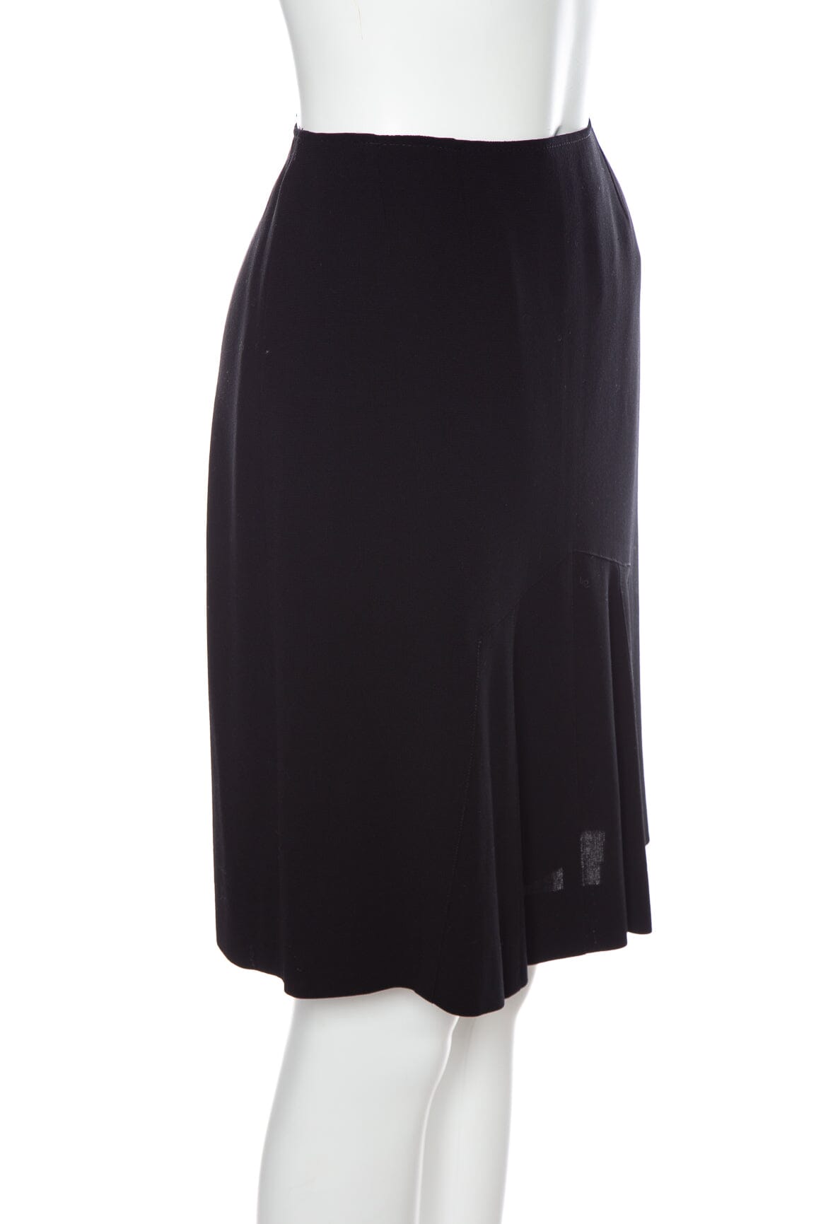 Chanel   Black Pleated Detail Skirt SZ 40