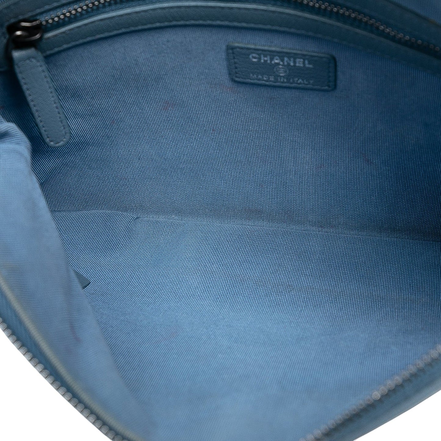 Light Blue Chanel Medium Aged Calfskin Gabrielle O Case Clutch
