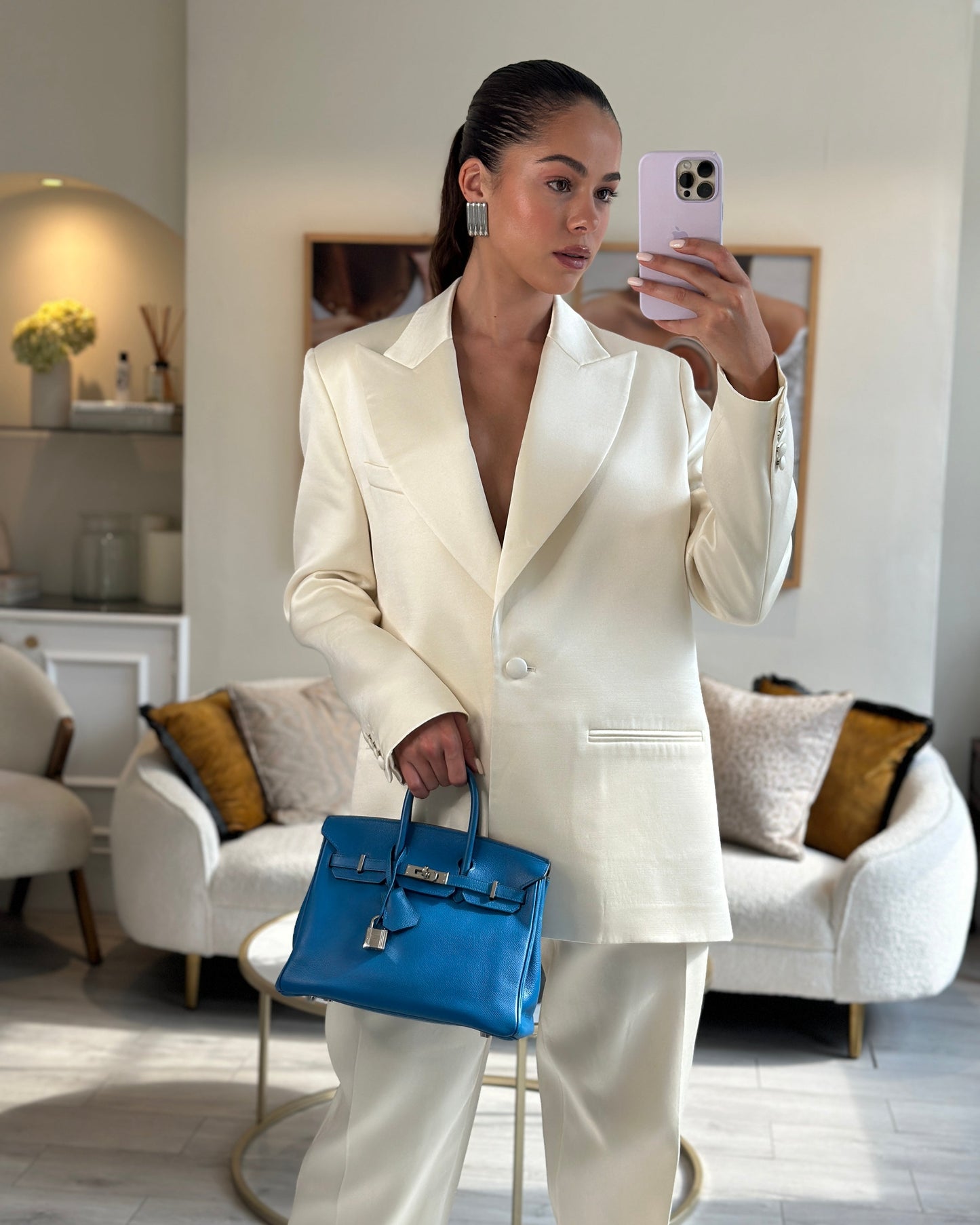 *FIRE PRICE* Herm�s Birkin 25 Retourne Bag in Bleu De Galice Epsom Leather with Palladium Hardware