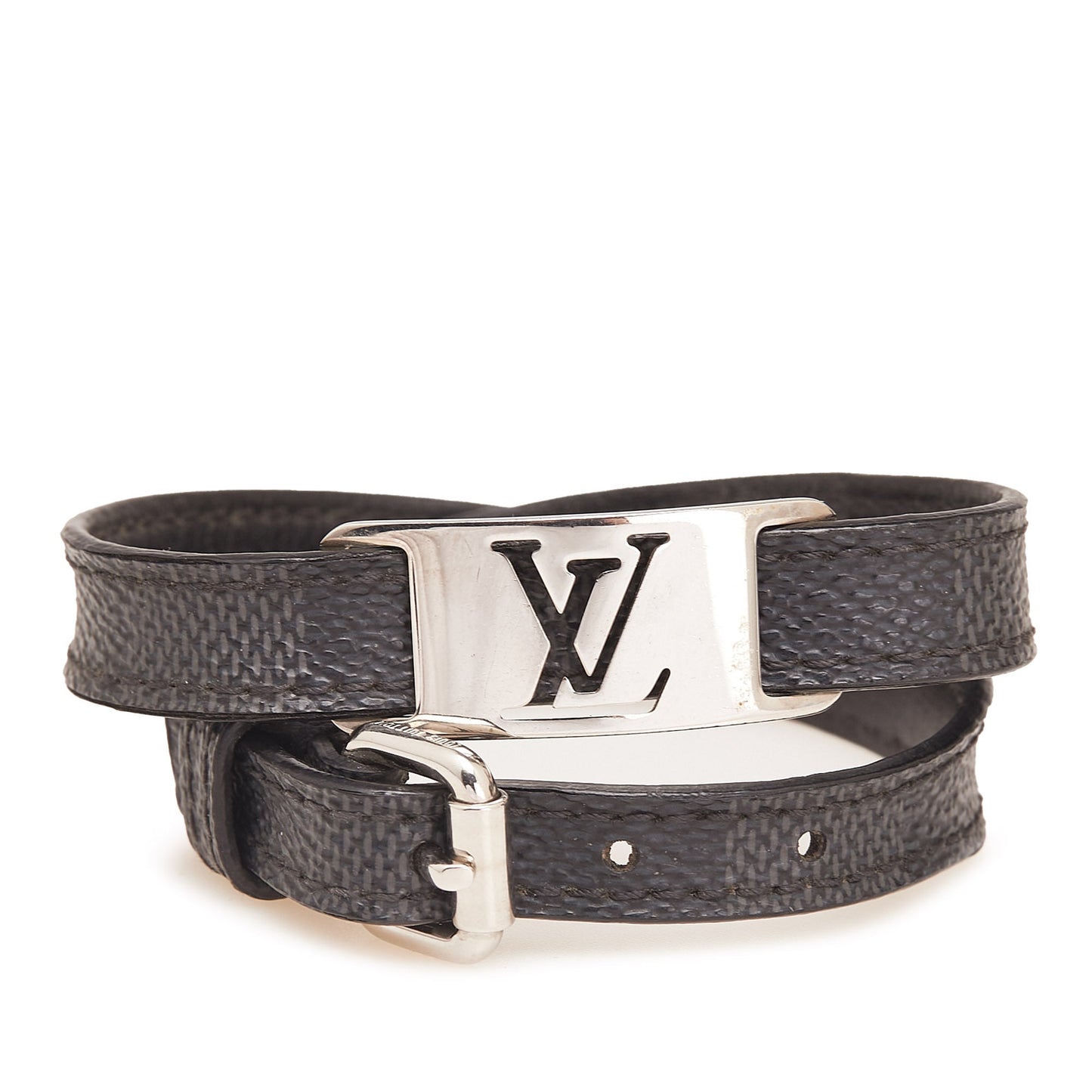 Black Louis Vuitton Damier Graphite Sign It Bracelet