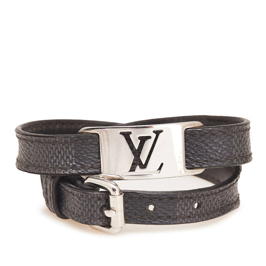 Black Louis Vuitton Damier Graphite Sign It Bracelet
