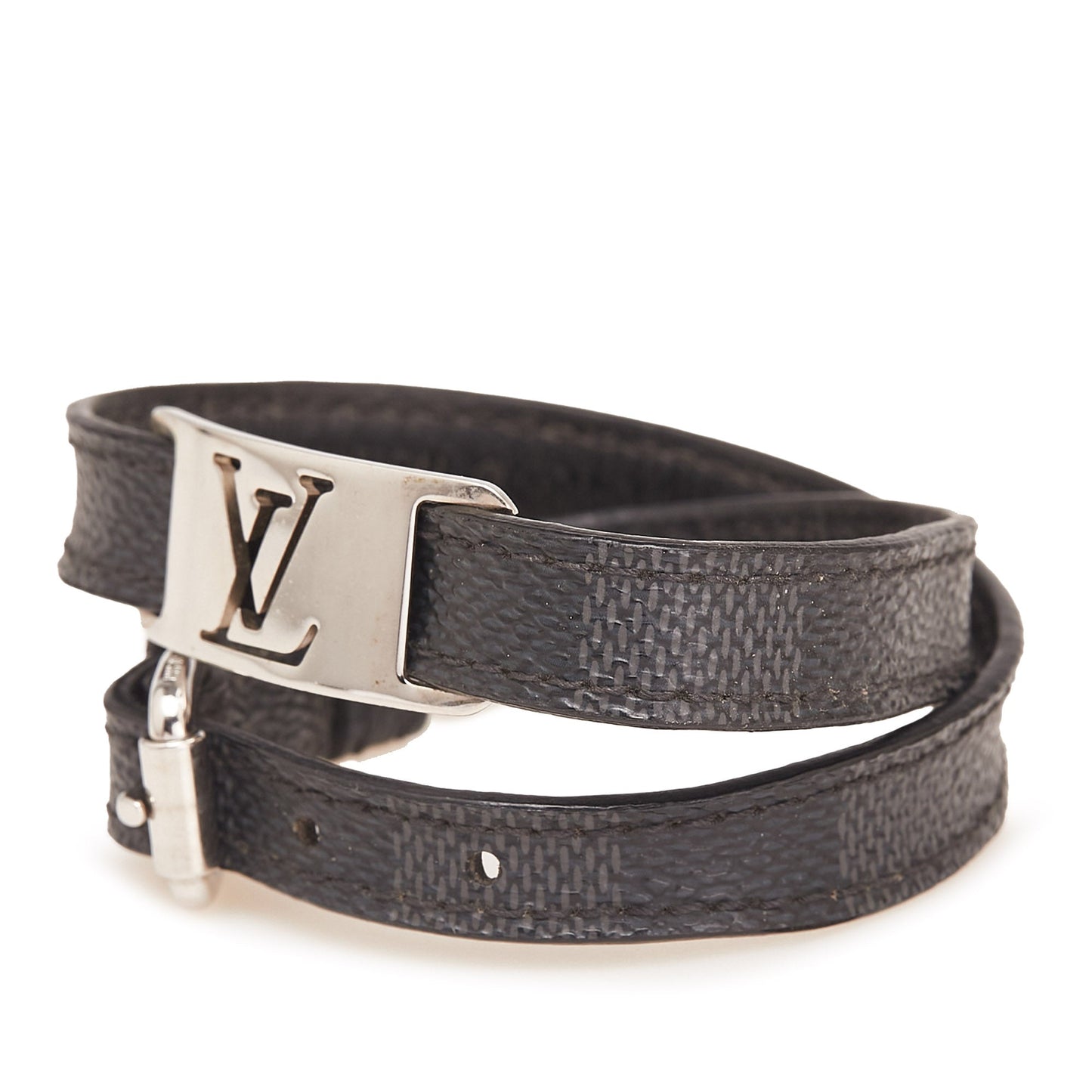 Black Louis Vuitton Damier Graphite Sign It Bracelet