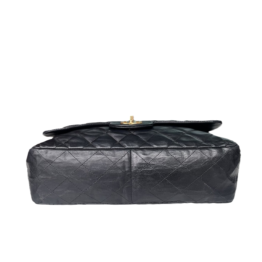 Chanel Classic Flap Jumbo   Black Lambskin Leather with 24k Gold Hardware