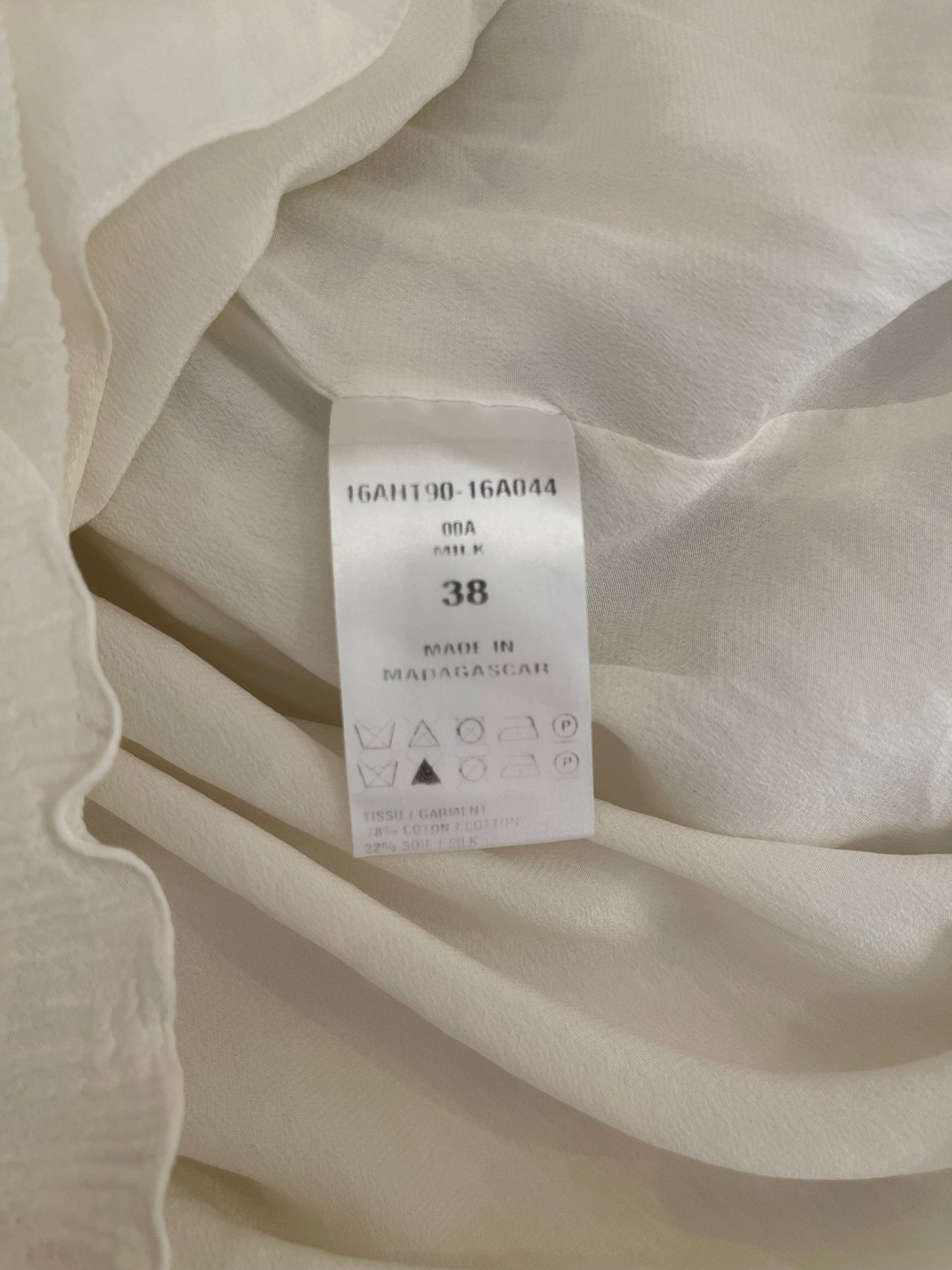 ChloŽ Cream Long-Sleeve Top with Embroideries and Cut-Out Detail FR 38 (UK 10)