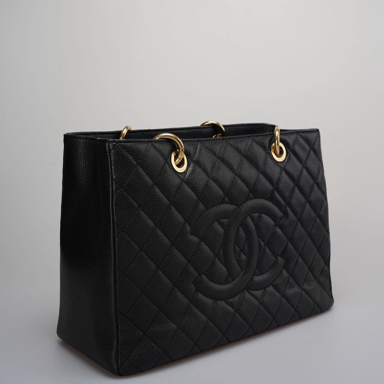 Chanel Medium Grand Shopping Tote Black GST Bag in caviar Leather with Gold Hardware from 2013