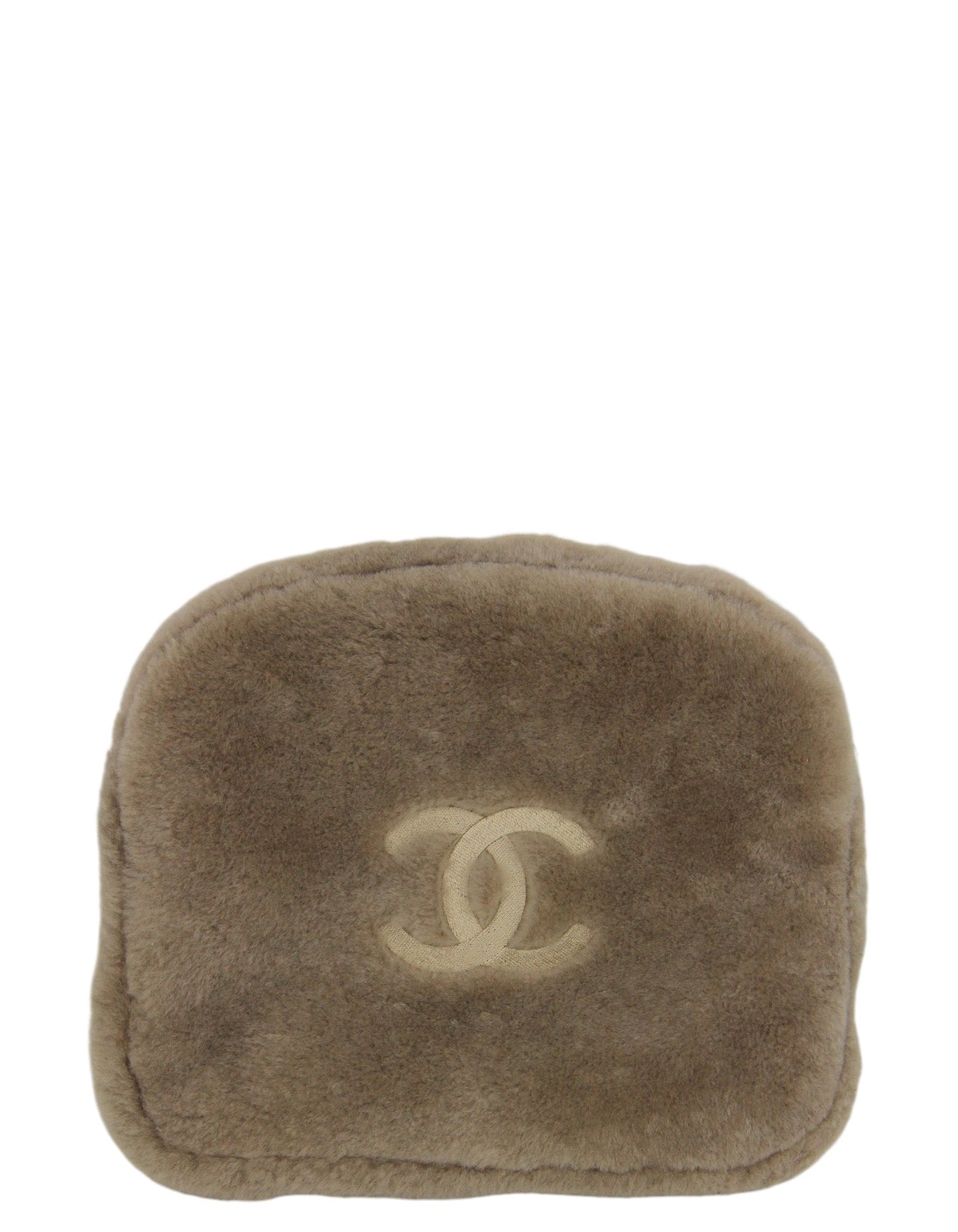 Chanel NEW Shearling Logo Slippers w/ Case sz 39