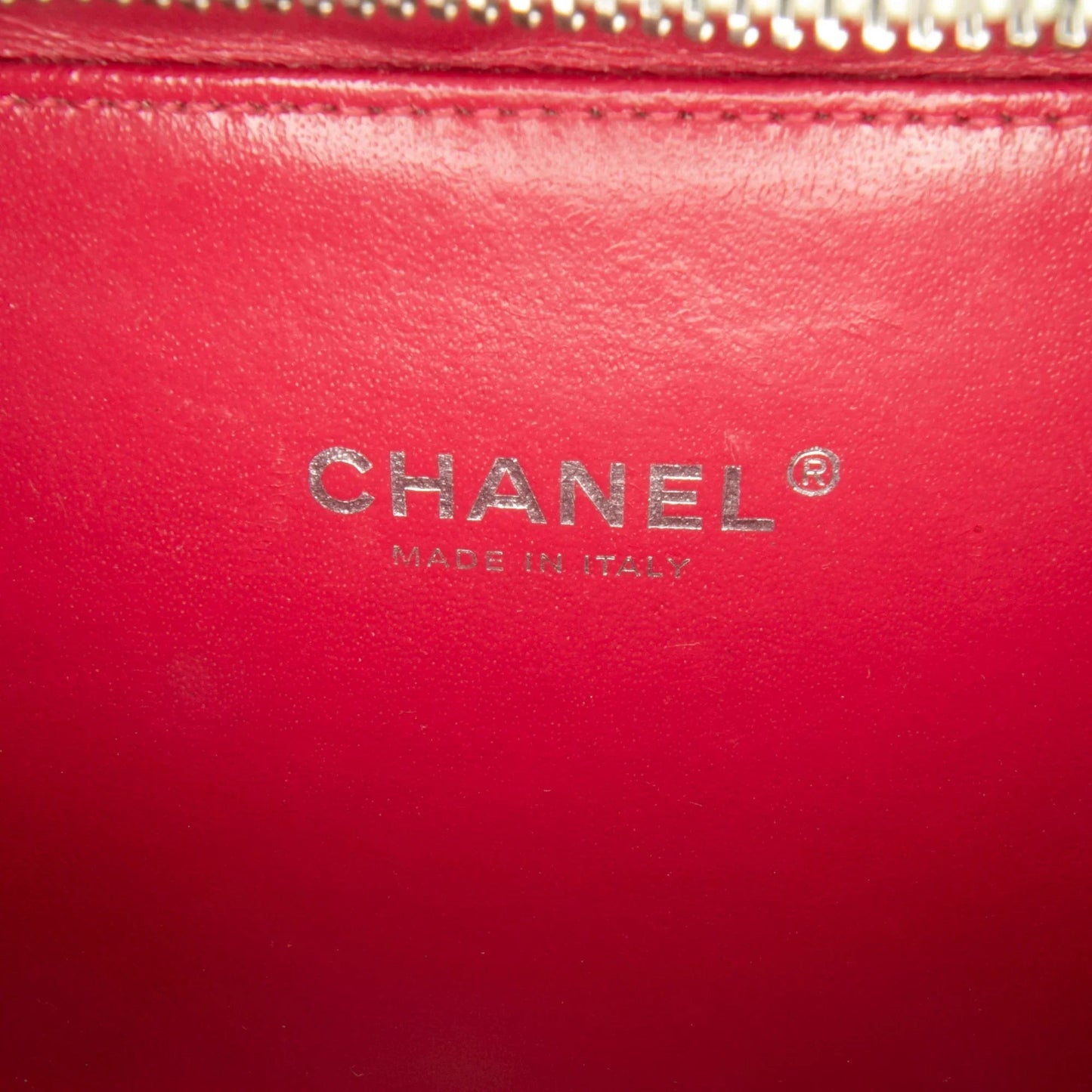 White Chanel Small Caviar Striped CC Filigree Vanity Case