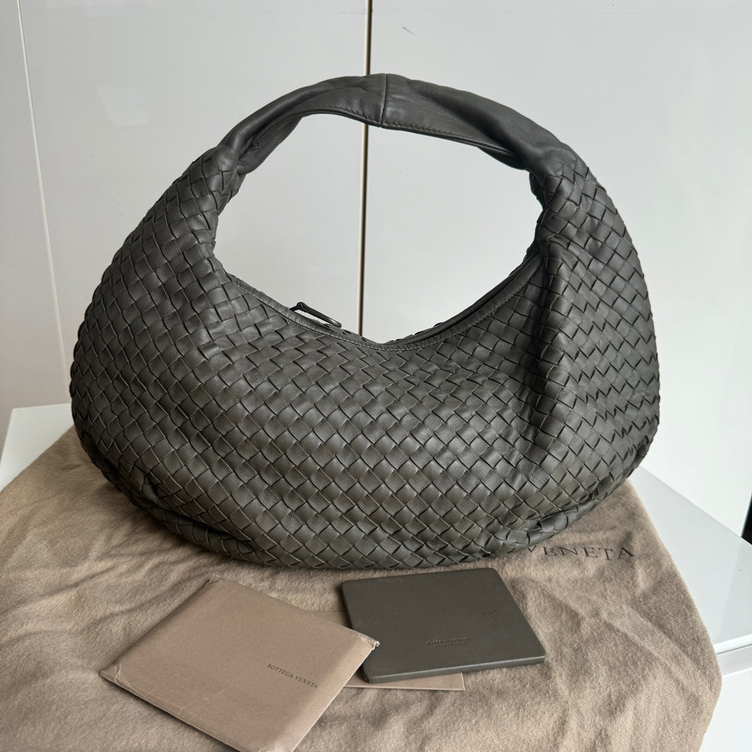 Bottega Veneta Belly Hobo Intrecciato Grey Leather Medium 40cm