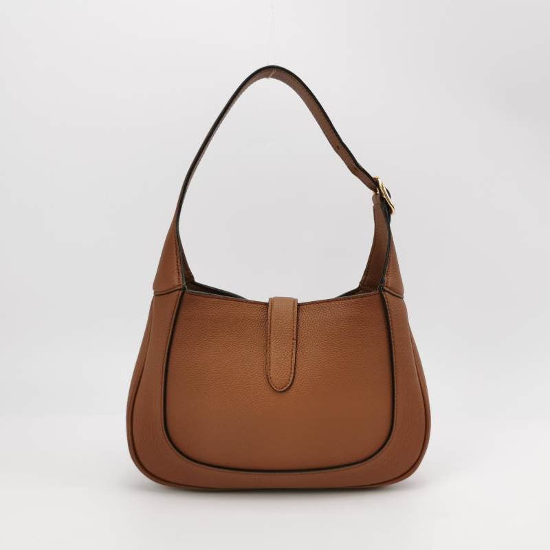 Gucci Jackie 1961 Tan Brown Pebbled Leather Bag Small